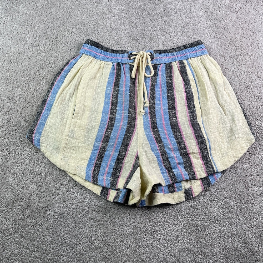 Free People Kalli Board Shorts Womens Medium Stripes Cotton Beach Boho